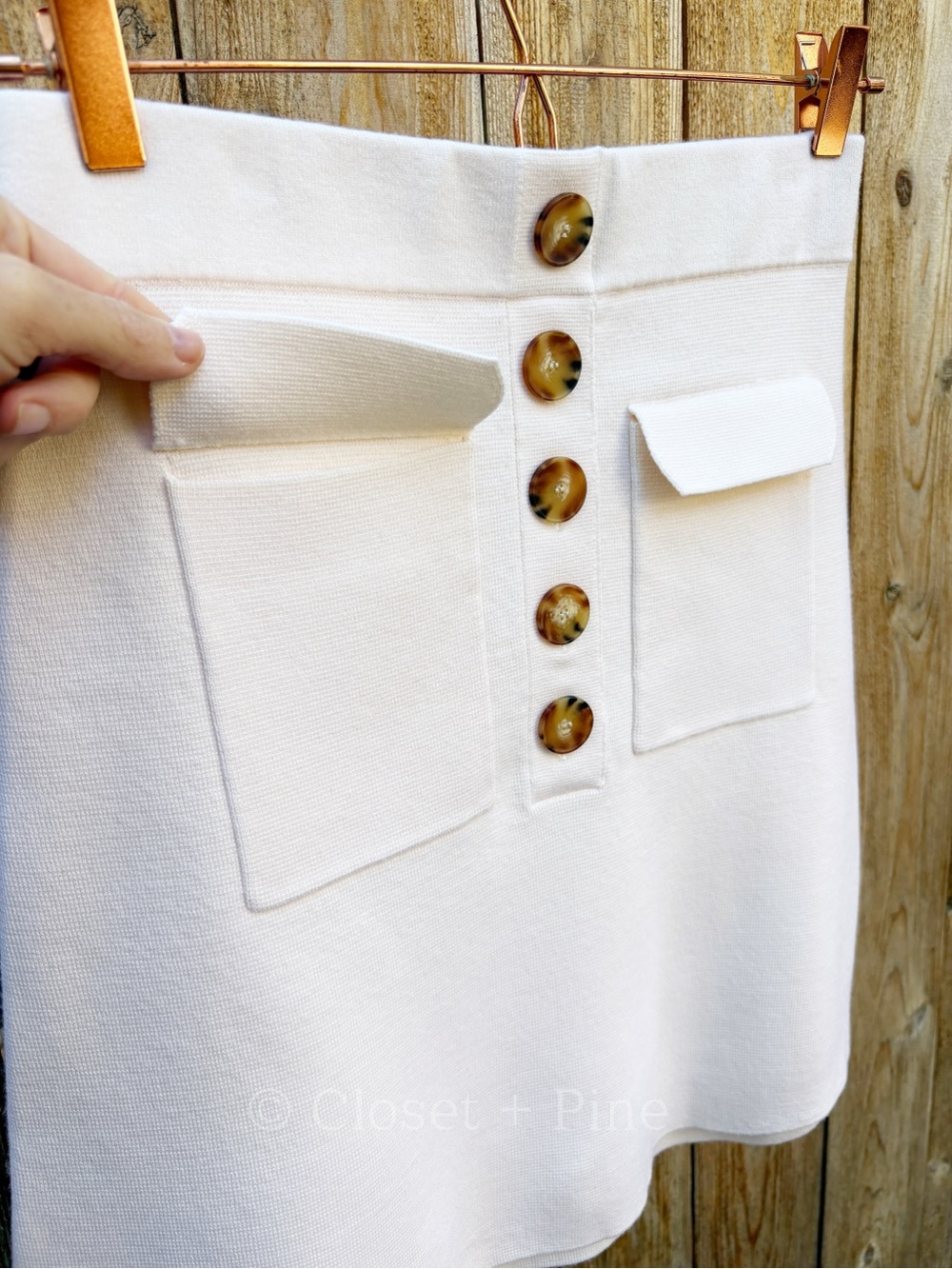 Sezane Sorena Skirt Size Medium Merino Wool Knit Mini - Picture 8 of 16